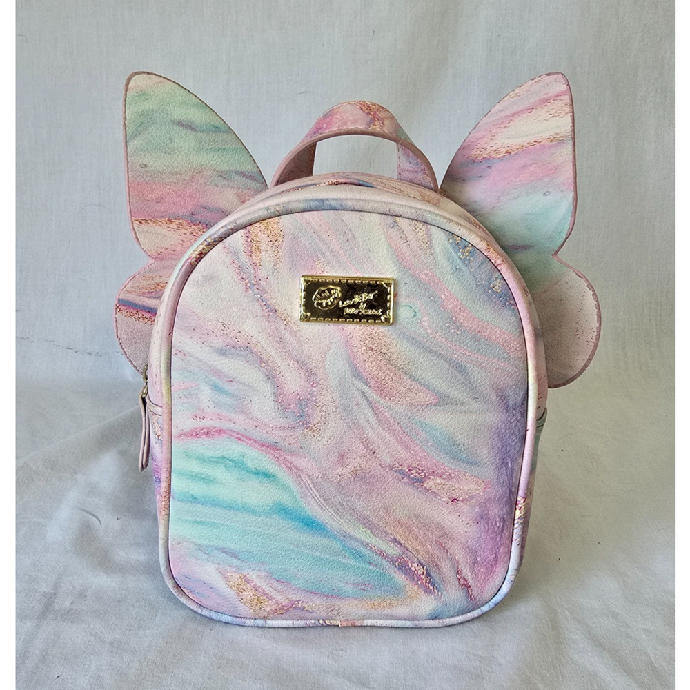 Luv Betsey by Betsey Johnson Pastel Marble Butterfly Mini Backpack Movable Wings